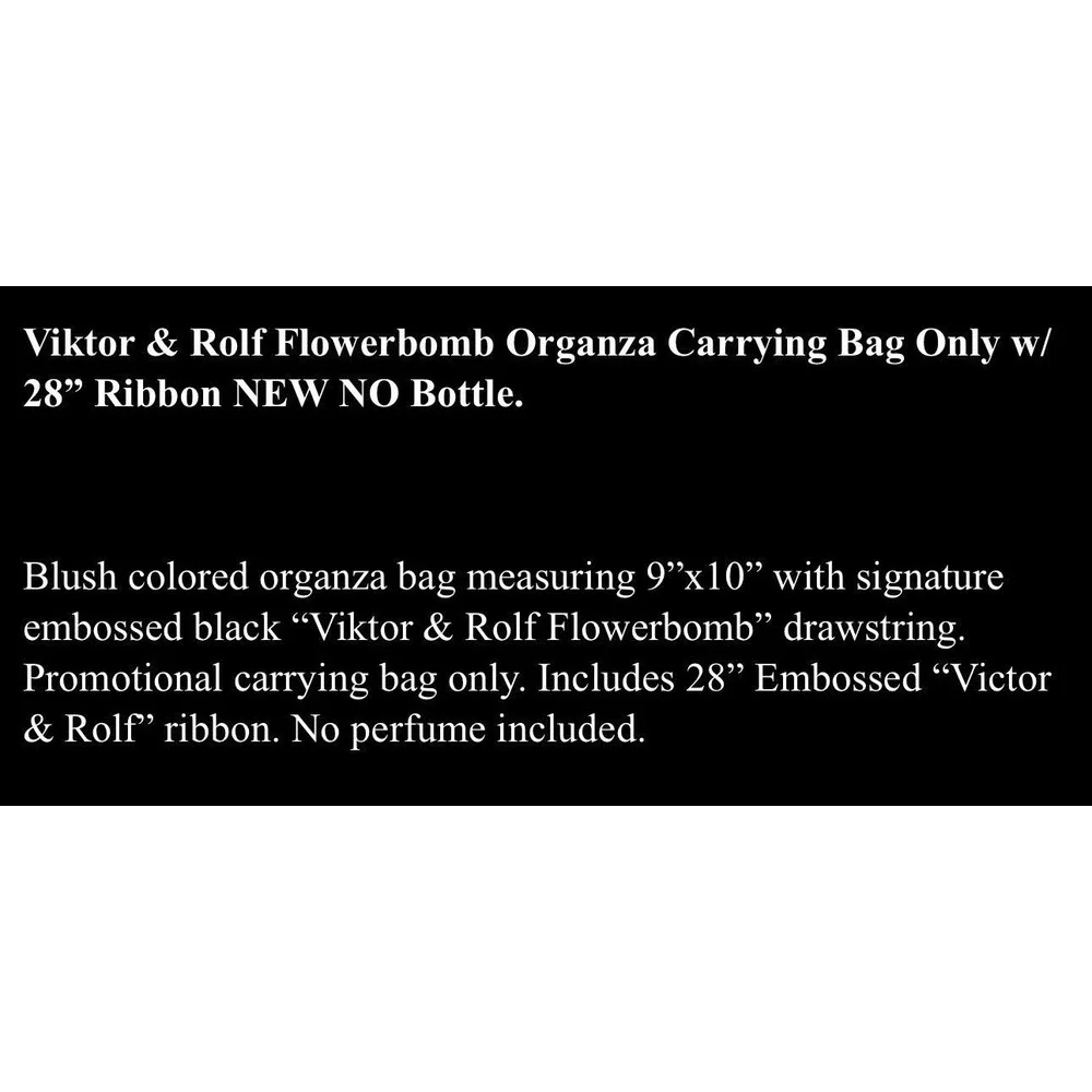 Viktor & Rolf‎ Flowerbomb Organza Carrying Bag 9x10 W/ 28in Ribbon No Perfume